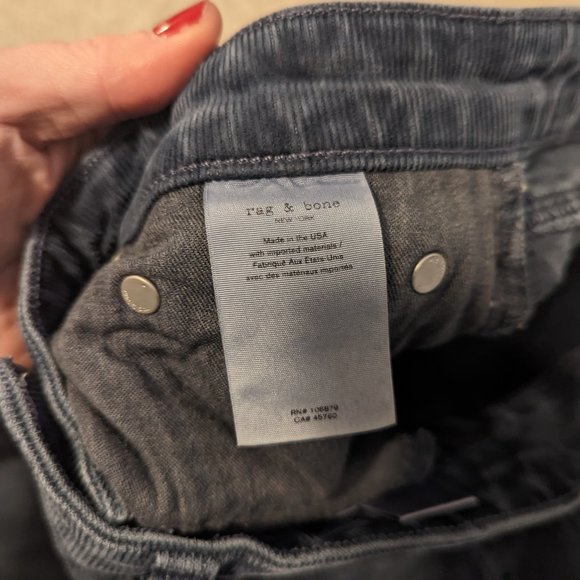 rag & bone Distressed Nina High Rise Ankle Skinny Raw Hem Corduroy Pants - Picture 5 of 7